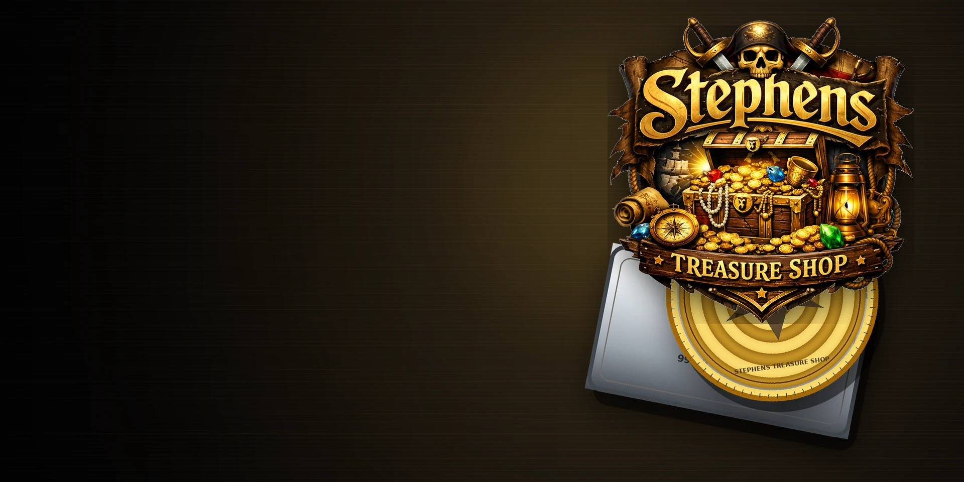 Premium treasure chest, gold, silver and collectibles presentation